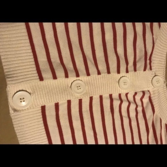 Guess Red & White Striped Knit Cropped Top XS - Picture 5 of 6